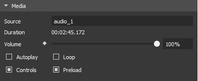 Audio elements have several playback options.