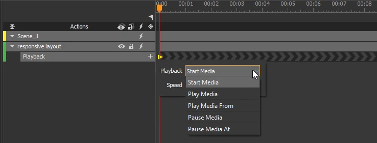 Create playback animation to play video and audio without user control.