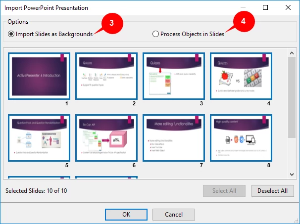 Creating Projects from Microsoft PowerPoint Presentations
