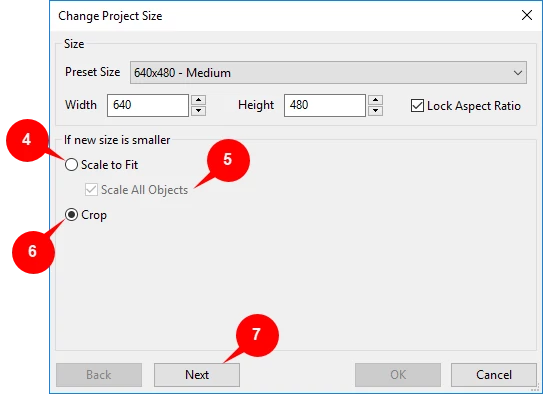 Changing Project Size in ActivePresenter 7