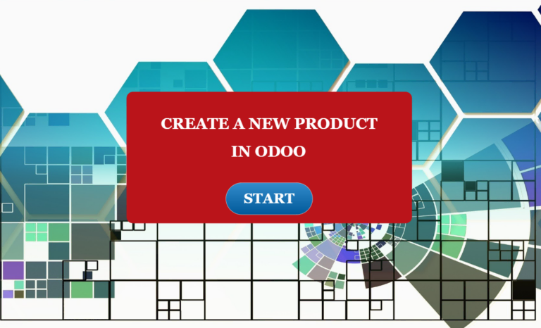 Create a New Product in Odoo demo start screen