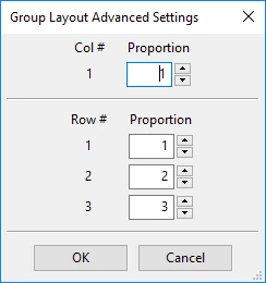 Group layout settings