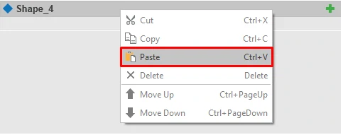 Paste events actions