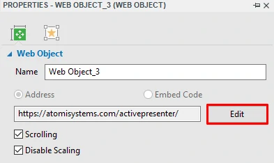 Add web objects to leverage web-based resources.