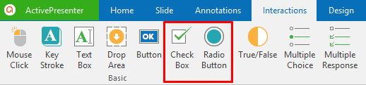 Working With Check Boxes And Radio Buttons - ActivePresenter 7