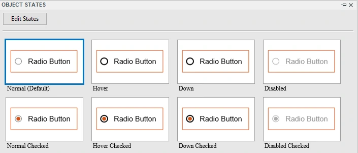 Check boxes/radio buttons come with eight built-in states.