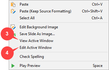 Edit active window