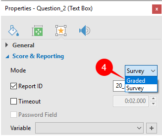 Set Score & Reporting Mode for Essay Questions