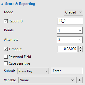 Score and Reporting section