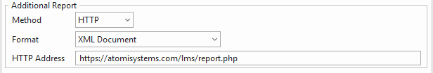 The Additional Report section enables you to send report on your course through the HTTP request.