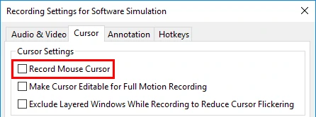 Record mouse cursor