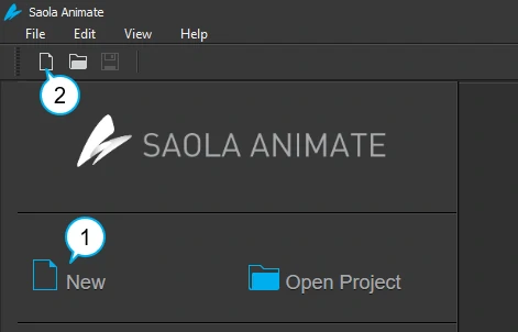 Click the New button to create a new project.