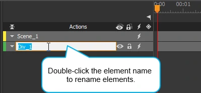 Rename elements after inserting them into a scene.