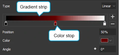 You can add many color stops to create a linear gradient fill.