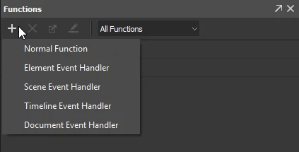 Click Add Function to add a new normal or event handler function.