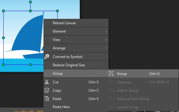 You can right-click the elements > Group > Group.