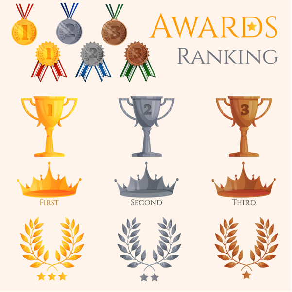 a set of ranking icons