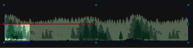 On the Canvas, drag the image to the right of the scene. This creates a red line indicating the path of the motion.