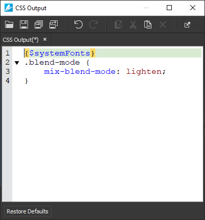 CSS mix-blend-mode in the CSS editor.