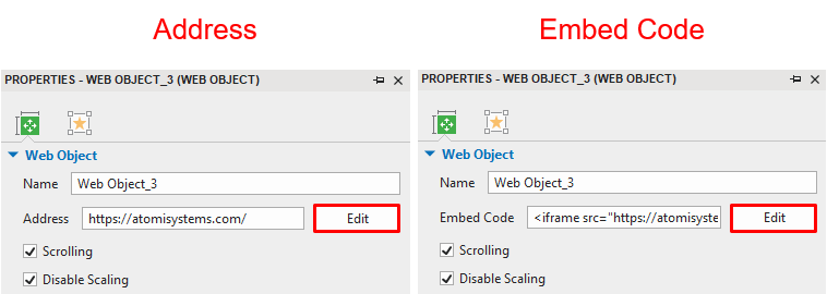 Edit Web Objects