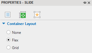 Flex slide container layout