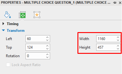 How to Resize Multiple Choice Questions