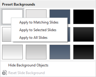 Right-click Preset Backgrounds