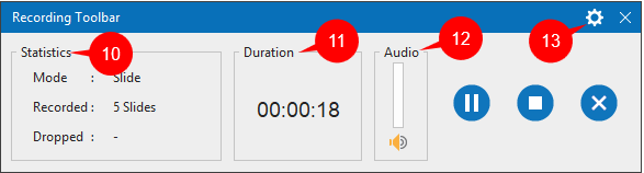 Work with Recording Toolbar