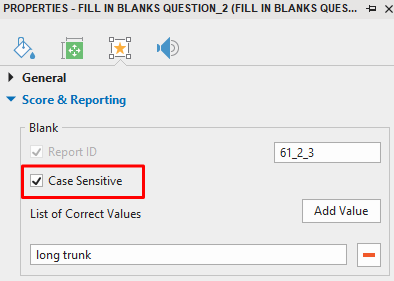 Set Case Sensitive for each Blank