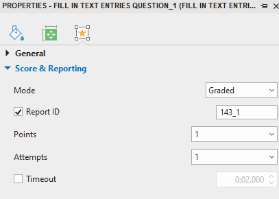 Set Score and Reporting for the Answer Area