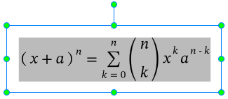 An equation which is inserted in ActivePresenter 8