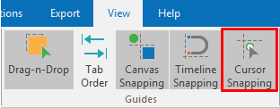 Cursor Snapping in the View tab