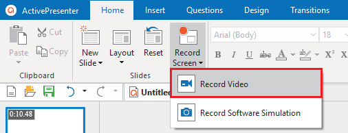 Record Video by recording screen