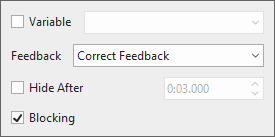 A Show Feedback Layer action has three options