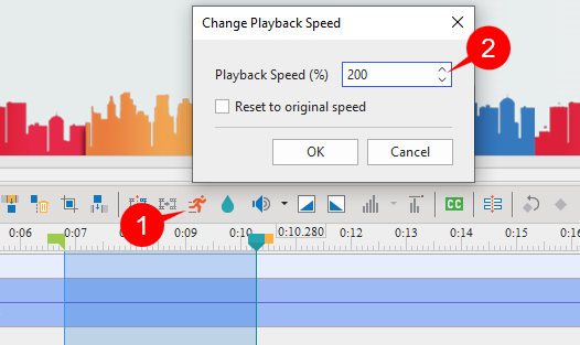 Click Change Playback Speed button