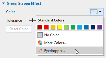 Click the down-arrow button on the Color Picker (1) and click Eyedropper…