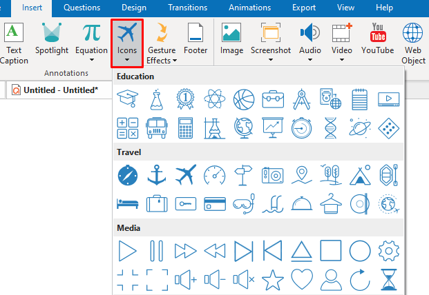 Using icons is a good way to add visuals to your presentation.