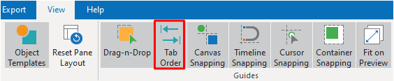 Show or hide Tab Order on the canvas