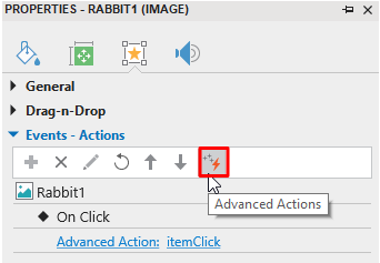 Add Advanced Actions from the Properties Pane