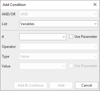 The Add Condition Dialog