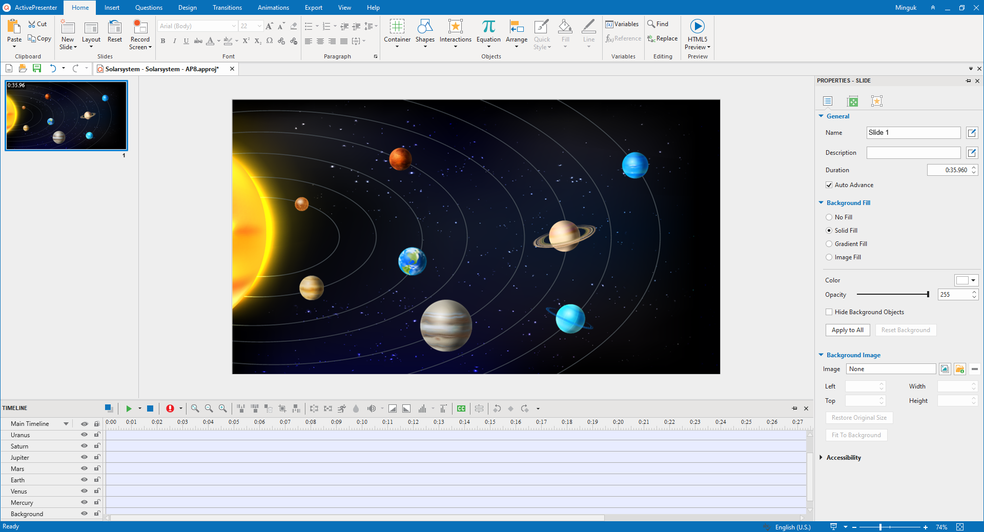 Add Planet Images to Background to create interactive images
