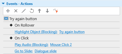 Add actions to Try again button