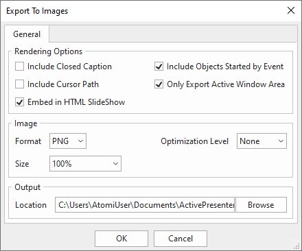 Export Project to Images in ActivePresenter 8