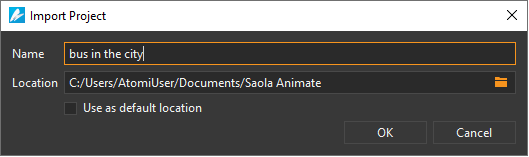 import a package file dialog