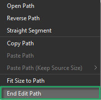 End Edit Path