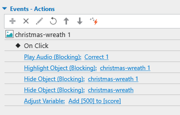 Add events - actions to hidden objects