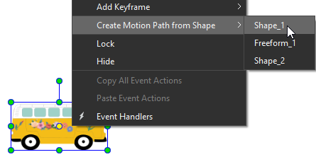 Create motion path from shape