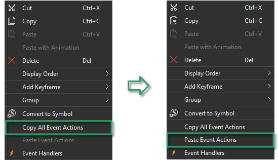 Copy All Events - Actions
