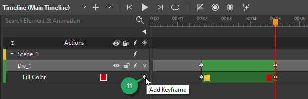 Add Ending Keyframe to Create Color Change Effect