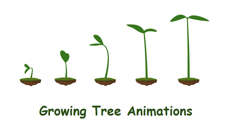Growing Tree Animations - 5 Stages